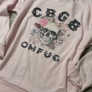 CBGB Pink Skull Graphic Sweatshirt